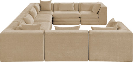 Newport Beige 152" Chenille Fabric Upholstered 8-Piece Modular Sectional - Ornate Home