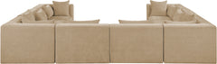 Newport Beige 152" Chenille Fabric Upholstered 8-Piece Modular Sectional - Ornate Home