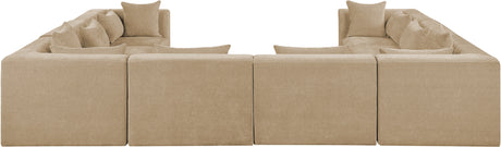 Newport Beige 152" Chenille Fabric Upholstered 8-Piece Modular Sectional - Ornate Home