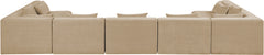 Newport Beige 190" Chenille Fabric Upholstered 7-Piece Modular Sectional - Ornate Home