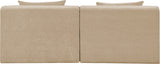 Newport Beige 76" Chenille Fabric Upholstered 2-Piece Armless Modular Loveseat - Ornate Home