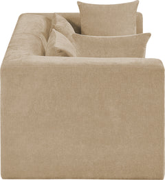 Newport Beige 76" Chenille Fabric Upholstered 2-Piece Modular Loveseat - Ornate Home