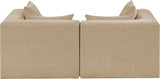 Newport Beige 76" Chenille Fabric Upholstered 2-Piece Modular Loveseat - Ornate Home