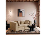 Newport Beige 76" Chenille Fabric Upholstered 2-Piece Modular Loveseat - Ornate Home