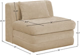 Newport Beige Fabric Upholstered Modular Armless Chair - Ornate Home