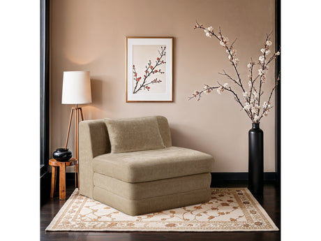 Newport Beige Fabric Upholstered Modular Armless Chair - Ornate Home