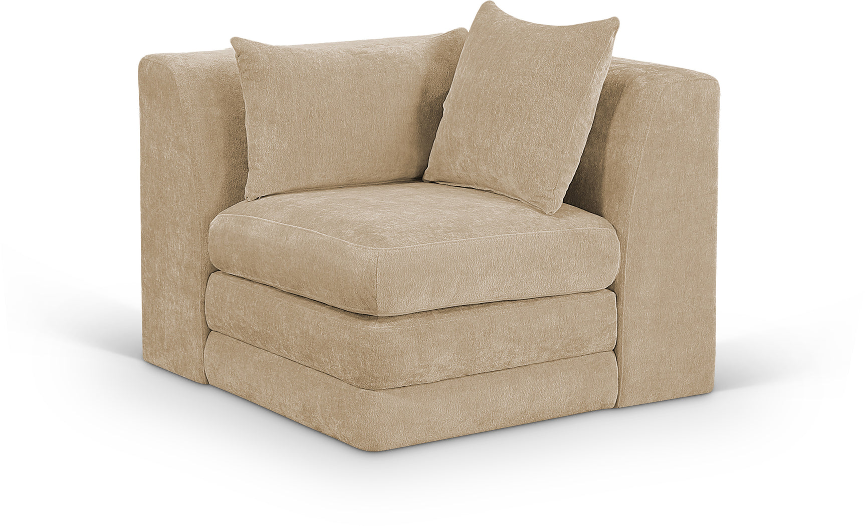 Newport Beige Fabric Upholstered Modular Corner Chair - Ornate Home