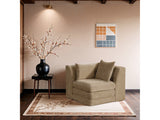 Newport Beige Fabric Upholstered Modular Corner Chair - Ornate Home