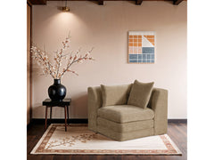 Newport Beige Fabric Upholstered Modular Corner Chair - Ornate Home