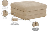 Newport Beige Fabric Upholstered Modular Ottoman - Ornate Home