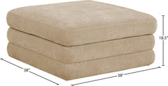 Newport Beige Fabric Upholstered Modular Ottoman - Ornate Home