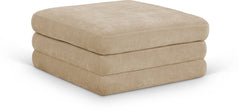Newport Beige Fabric Upholstered Modular Ottoman - Ornate Home