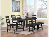 Newport Black 6-piece Dining Room Set - Ornate Home
