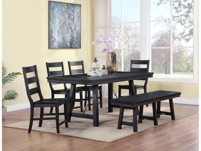 Newport Black 6-piece Dining Room Set - Ornate Home