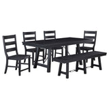 Newport Black 6-piece Dining Room Set - Ornate Home
