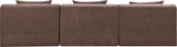 Newport Brown 114" Chenille Fabric Upholstered 3-Piece Armless Modular Sofa - Ornate Home