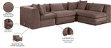 Newport Brown 114" Chenille Fabric Upholstered 4-Piece L Shaped Modular Sectional - Ornate Home