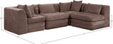 Newport Brown 114" Chenille Fabric Upholstered 4-Piece L Shaped Modular Sectional - Ornate Home