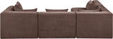 Newport Brown 114" Chenille Fabric Upholstered 4-Piece L Shaped Modular Sectional - Ornate Home