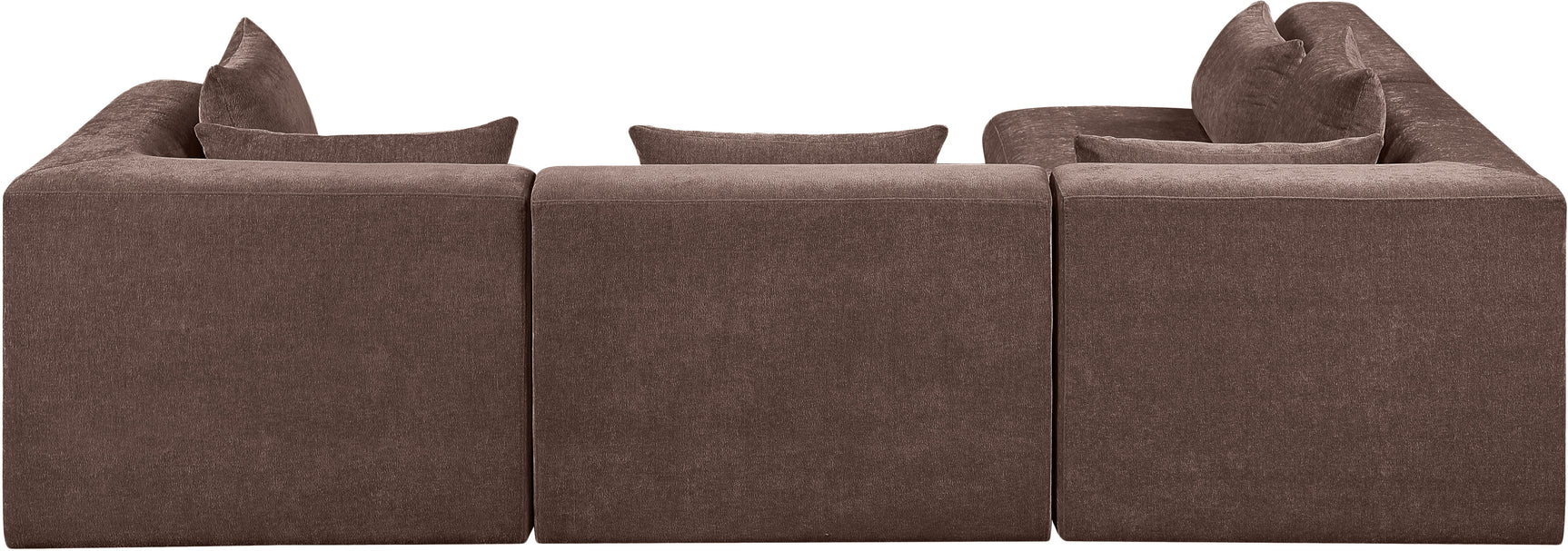 Newport Brown 114" Chenille Fabric Upholstered 4-Piece L Shaped Modular Sectional - Ornate Home