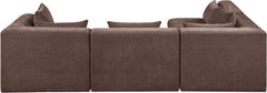 Newport Brown 114" Chenille Fabric Upholstered 4-Piece L Shaped Modular Sectional - Ornate Home