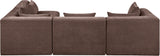 Newport Brown 114" Chenille Fabric Upholstered 4-Piece L Shaped Modular Sectional - Ornate Home