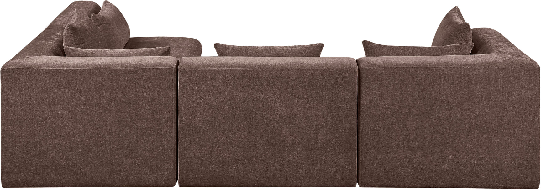 Newport Brown 114" Chenille Fabric Upholstered 4-Piece L Shaped Modular Sectional - Ornate Home