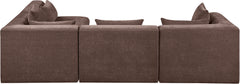 Newport Brown 114" Chenille Fabric Upholstered 4-Piece L Shaped Modular Sectional - Ornate Home