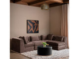 Newport Brown 114" Chenille Fabric Upholstered 4-Piece L Shaped Modular Sectional - Ornate Home