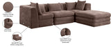 Newport Brown 114" Chenille Fabric Upholstered 4-Piece Modular Sectional - Ornate Home