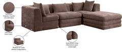 Newport Brown 114" Chenille Fabric Upholstered 4-Piece Modular Sectional - Ornate Home