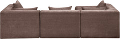 Newport Brown 114" Chenille Fabric Upholstered 4-Piece Modular Sectional - Ornate Home
