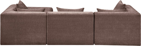 Newport Brown 114" Chenille Fabric Upholstered 4-Piece Modular Sectional - Ornate Home