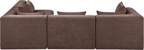 Newport Brown 114" Chenille Fabric Upholstered 4-Piece Modular Sectional - Ornate Home