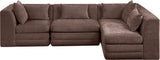 Newport Brown 114" Chenille Fabric Upholstered 4-Piece Modular Sectional - Ornate Home