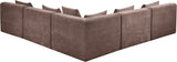 Newport Brown 114" Chenille Fabric Upholstered 5-Piece Armless Modular Sectional - Ornate Home