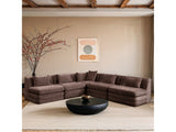 Newport Brown 114" Chenille Fabric Upholstered 5-Piece Armless Modular Sectional - Ornate Home