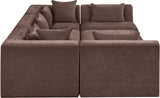 Newport Brown 114" Chenille Fabric Upholstered 6-Piece Modular Sectional - Ornate Home