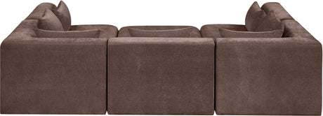 Newport Brown 114" Chenille Fabric Upholstered 6-Piece Modular Sectional - Ornate Home