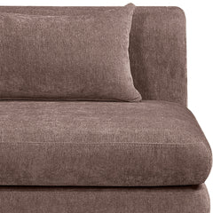 Newport Brown 152" Chenille Fabric Upholstered 4-Piece Armless Modular Sofa - Ornate Home