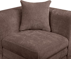 Newport Brown 152" Chenille Fabric Upholstered 4-Piece Armless Modular Sofa - Ornate Home