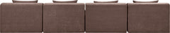Newport Brown 152" Chenille Fabric Upholstered 4-Piece Armless Modular Sofa - Ornate Home