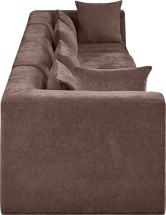 Newport Brown 152" Chenille Fabric Upholstered 4-Piece Modular Sofa - Ornate Home