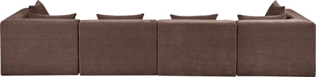 Newport Brown 152" Chenille Fabric Upholstered 4-Piece Modular Sofa - Ornate Home