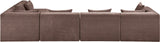 Newport Brown 152" Chenille Fabric Upholstered 5-Piece L Shaped Modular Sectional - Ornate Home