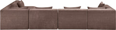 Newport Brown 152" Chenille Fabric Upholstered 5-Piece L Shaped Modular Sectional - Ornate Home