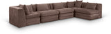 Newport Brown 152" Chenille Fabric Upholstered 5-Piece L Shaped Modular Sectional - Ornate Home