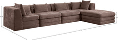 Newport Brown 152" Chenille Fabric Upholstered 5-Piece Modular Sectional - Ornate Home