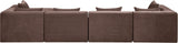 Newport Brown 152" Chenille Fabric Upholstered 5-Piece Modular Sectional - Ornate Home