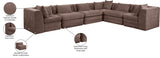 Newport Brown 152" Chenille Fabric Upholstered 6-Piece Modular Sectional - Ornate Home